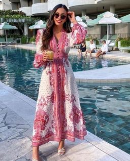 Zimmermann Bells Paisley Long Dress Red Paisley Size 1 / Au 10 for rent on The Volte - image 2