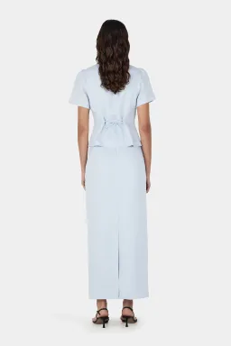 HANSEN + GRETEL Sellar Linen Top Baby Blue for rent on The Volte - image 3