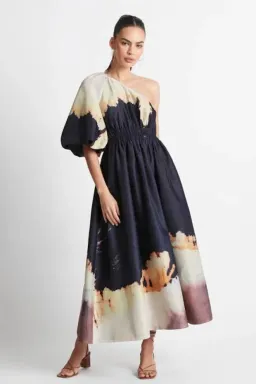 Sheike Vivianne Maxi Dress – Navy/Cream Dip-Dye Size 16 for rent on The Volte - image 1
