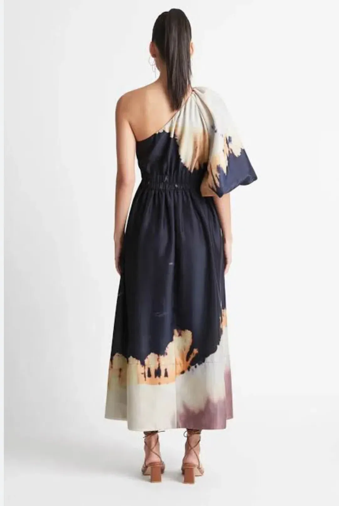 Sheike Vivianne Maxi Dress – Navy/Cream Dip-Dye Size 16 for rent on The Volte - main image