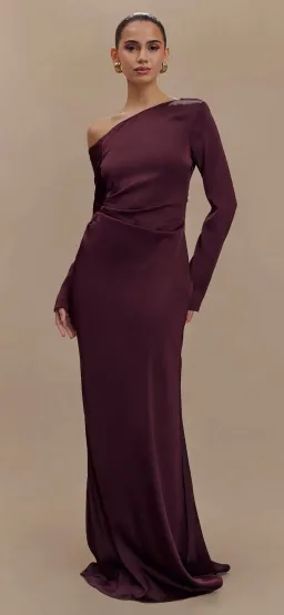 MESHKI AVERY long sleeve maxi dress plum for rent on The Volte - image 1