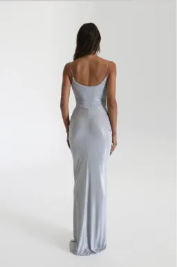 Natalie Rolt Allora Gown Silver size 10 for rent on The Volte - image 3