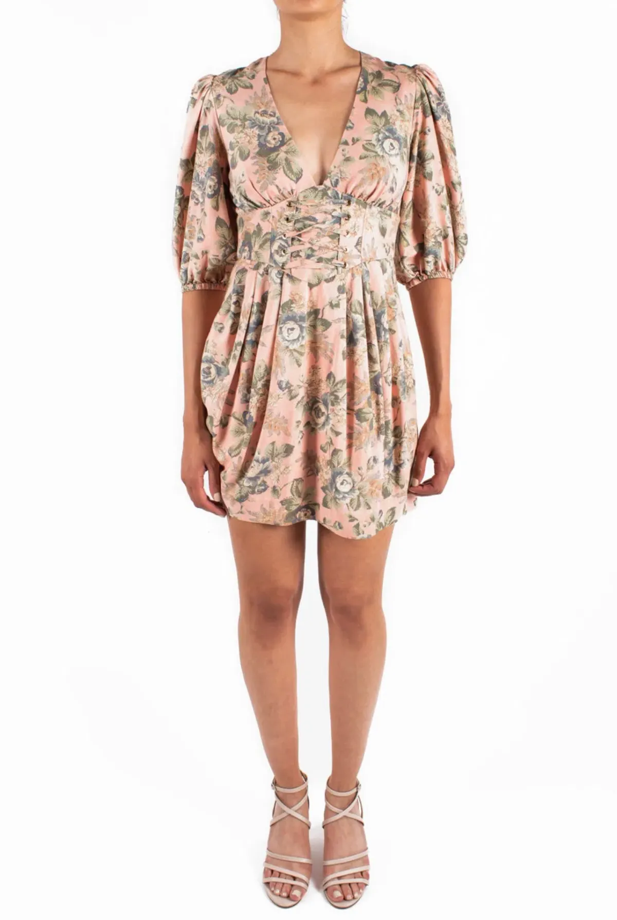 Zimmermann Tempest Lace-Up Mini Dress – Rouge Desert Rose – Size 2 / AU 12 - Image 3