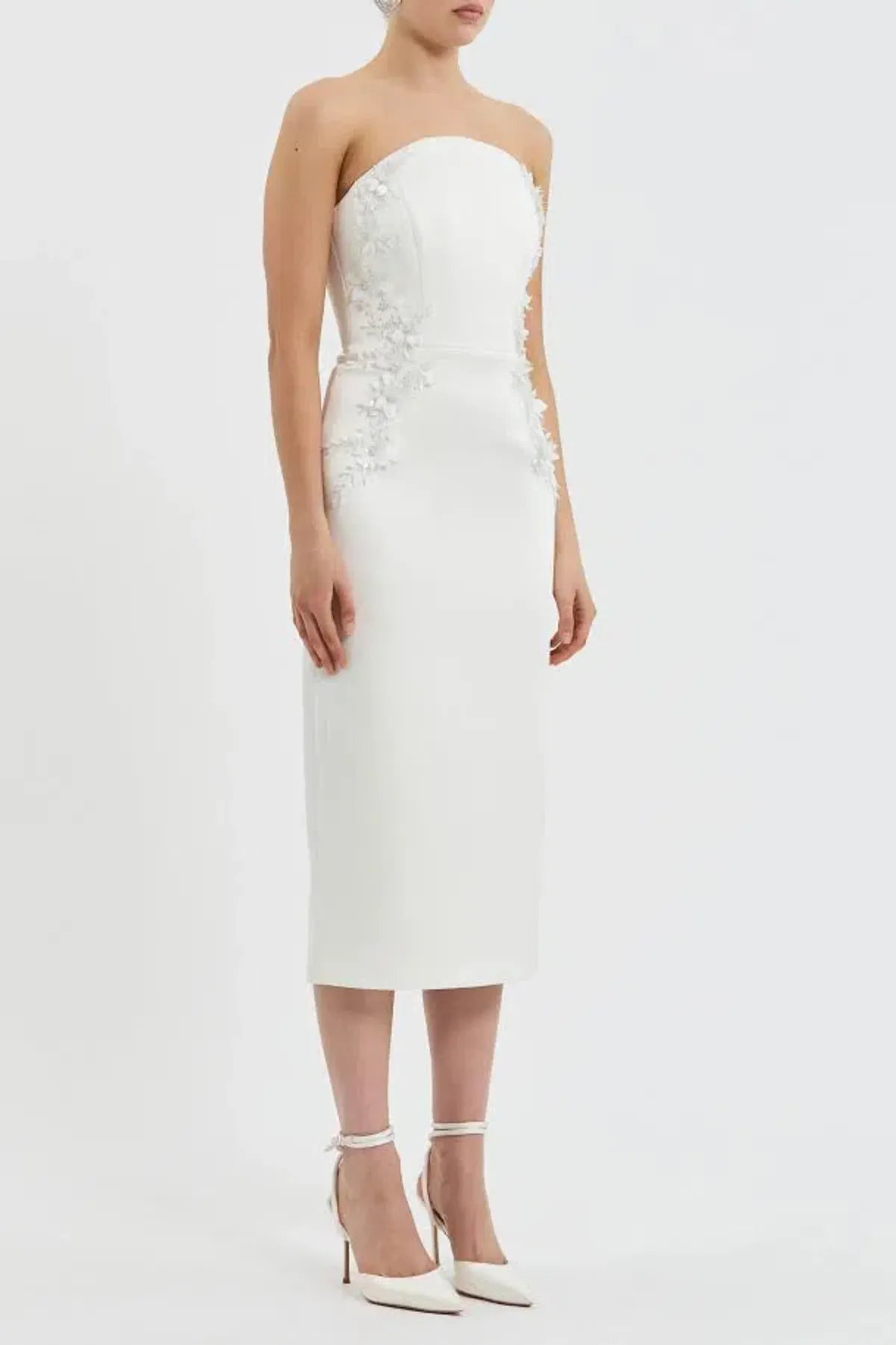 🤍 BRAND NEW Rebecca Vallance Xanthe Midi Dress in Ivory White – Size 10 AU 🤍 - Image 5