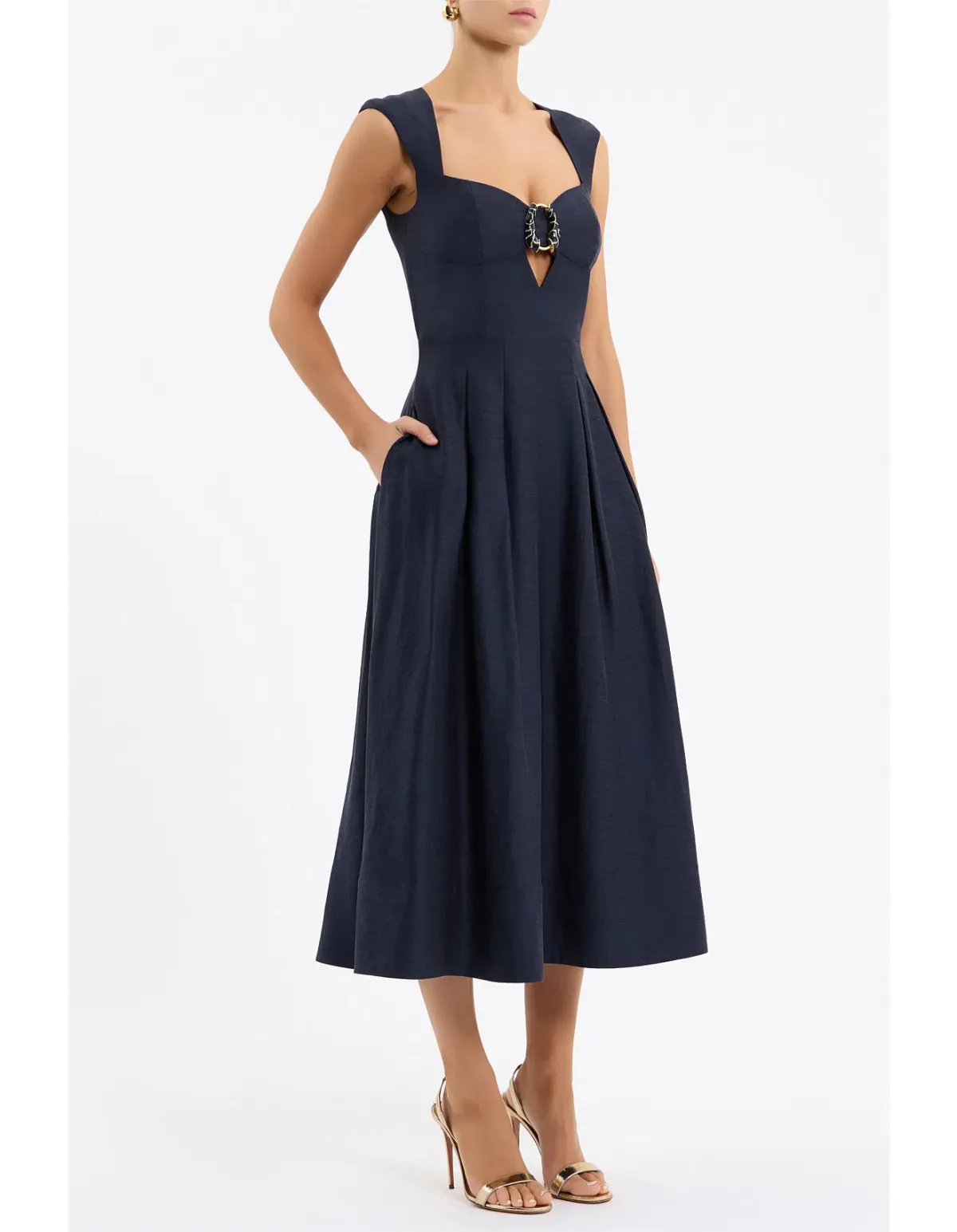 🌟BRAND NEW Rebecca Vallance Serenity Midi Dress - Size 12 AU - Navy Blue 🌟 - Image 1