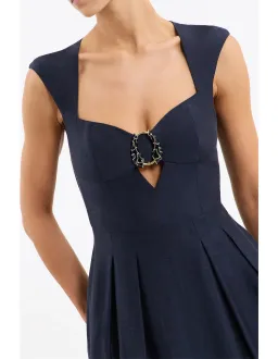 🌟BRAND NEW Rebecca Vallance Serenity Midi Dress - Size 12 AU - Navy Blue 🌟 for rent on The Volte - image 2