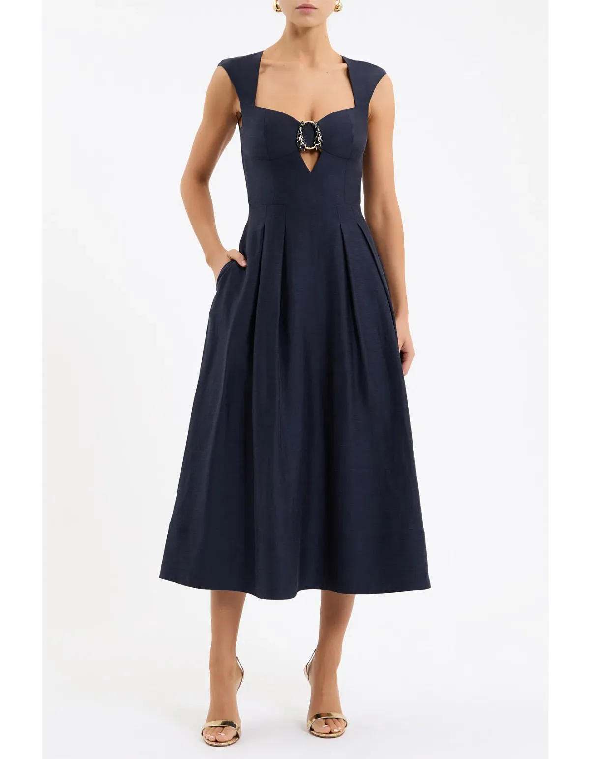 🌟BRAND NEW Rebecca Vallance Serenity Midi Dress - Size 12 AU - Navy Blue 🌟 - Image 3