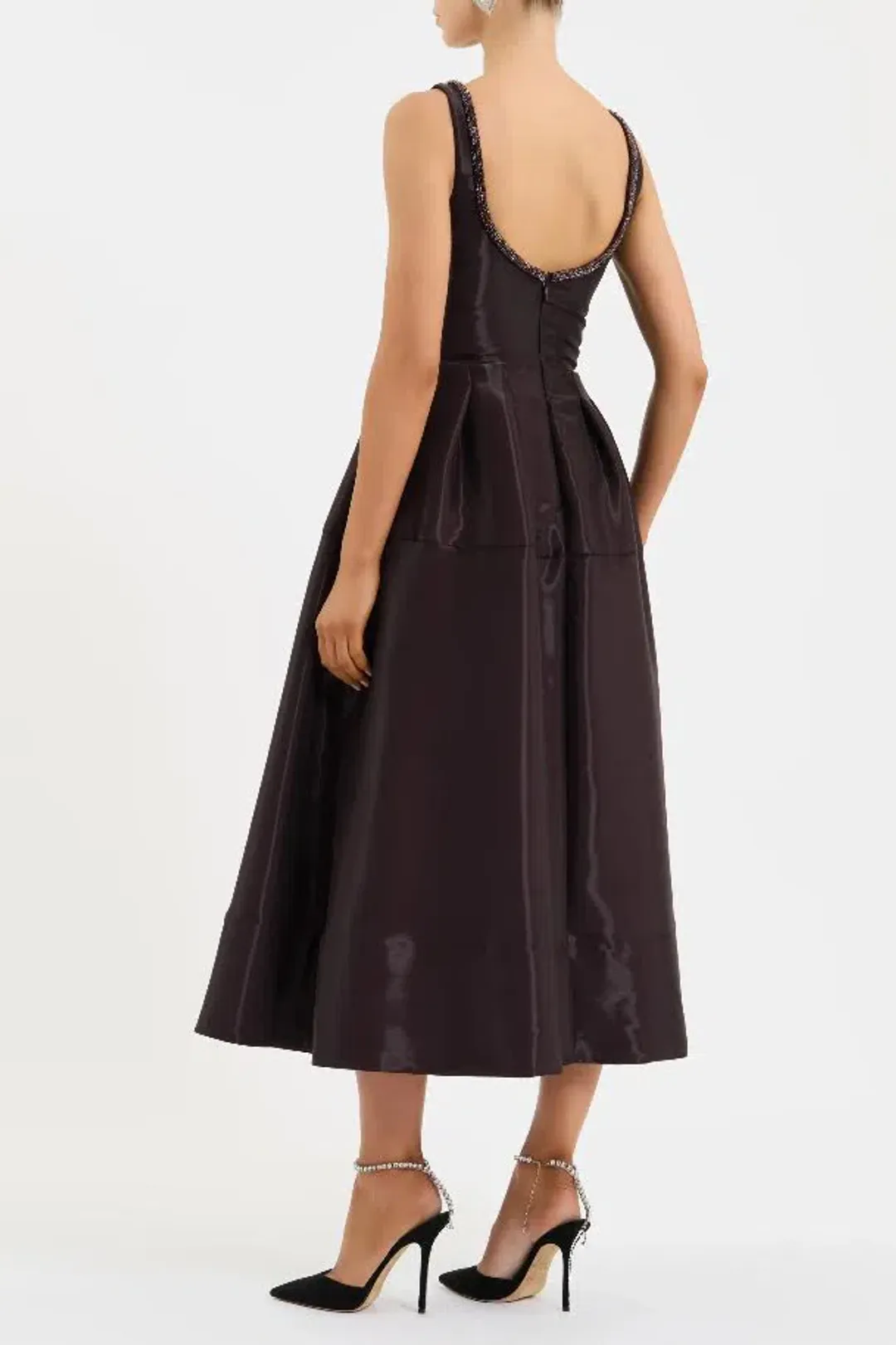 🍷 BRAND NEW Rebecca Vallance Lourdes Midi Dress – Size 12 AU Gown in Bordeaux Wine / Dark Burgundy🍷 for rent on The Volte - main image