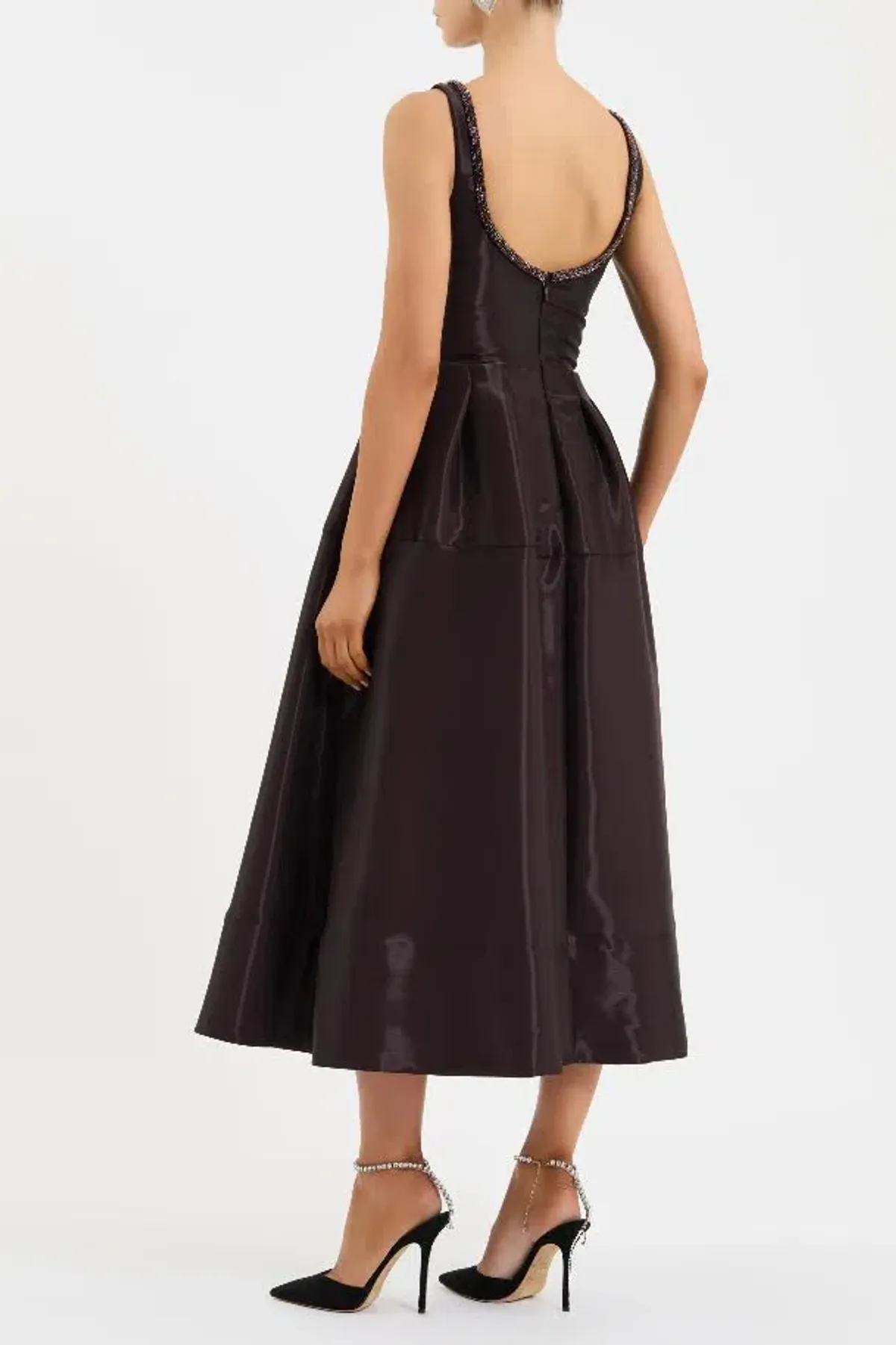 🍷 BRAND NEW Rebecca Vallance Lourdes Midi Dress – Size 12 AU Gown in Bordeaux Wine / Dark Burgundy🍷 - Image 3