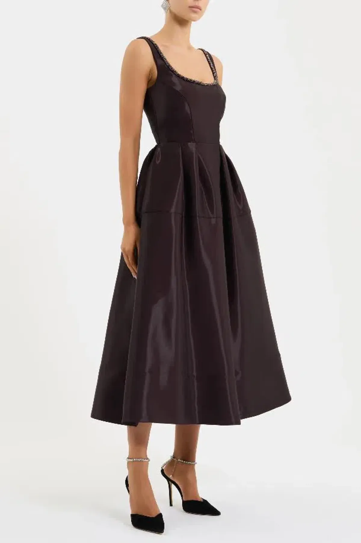 🍷 BRAND NEW Rebecca Vallance Lourdes Midi Dress – Size 12 AU Gown in Bordeaux Wine / Dark Burgundy🍷 - Image 5