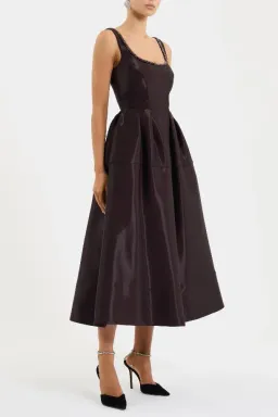🍷 BRAND NEW Rebecca Vallance Lourdes Midi Dress – Size 12 AU Gown in Bordeaux Wine / Dark Burgundy🍷 for rent on The Volte - image 5