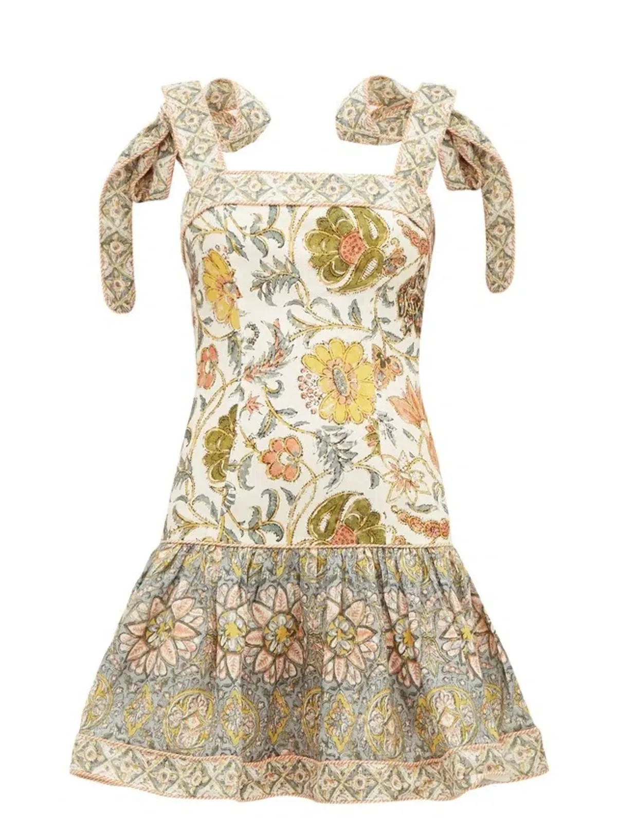 Zimmermann Edie Tie Mini Dress Print Size 0/Au 8 - Image 3