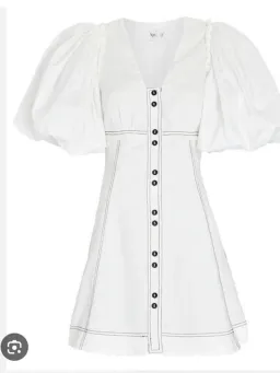 Aje Cherished Puff Sleeve Linen Mini Dress – Ivory – Size 10 for rent on The Volte - image 5
