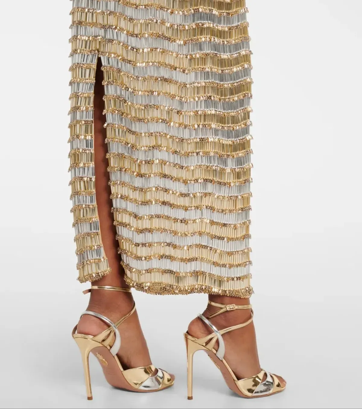 Rachel Gilbert Zeph Gown Gold Silver 4/AU14 - Image 5