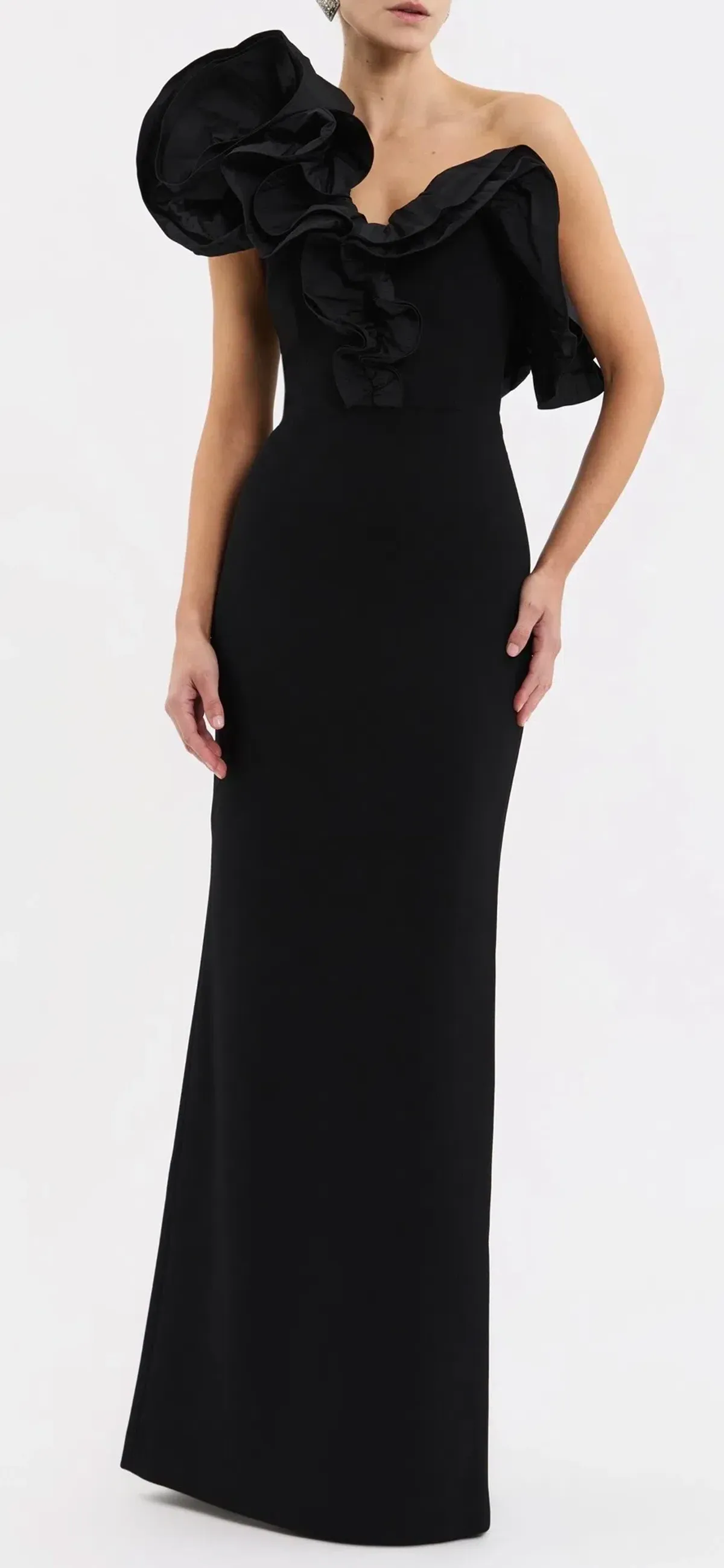Rebecca Vallance one-shoulder black gown - Image 4