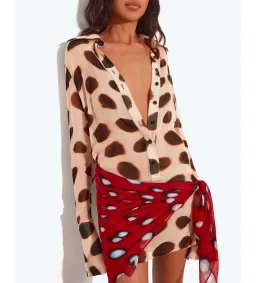 Rat & Boa Nilah Shirt Mini Dress in Animal Print Size M/AU10 for rent on The Volte - image 4