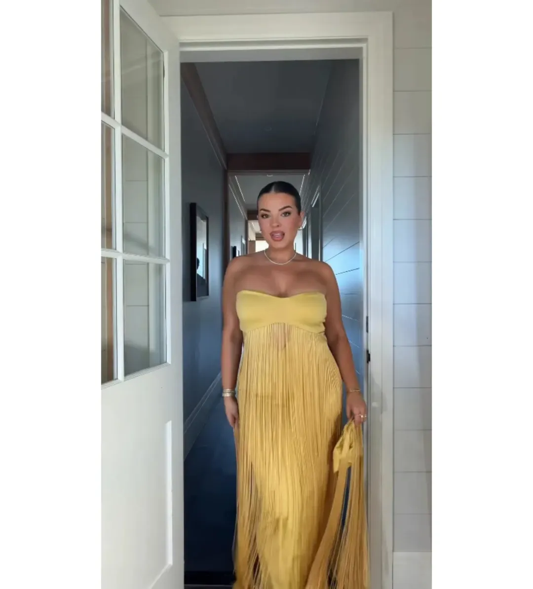 Deconduarte Venus Gown in Yellow Mustard Size S/AU8 for rent on The Volte - main image