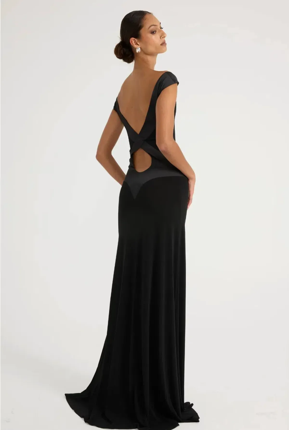 Ancegria Octavia Gown, black, maxi, size 8 - Image 3