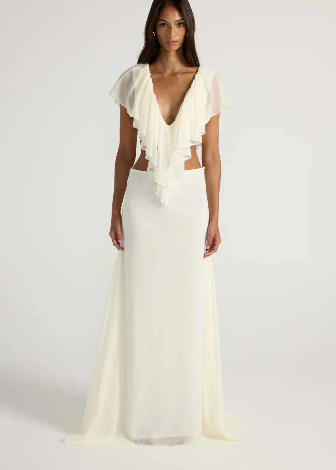 ancegria, clover set, ivory, set, maxi, size 8 for rent on The Volte - main image