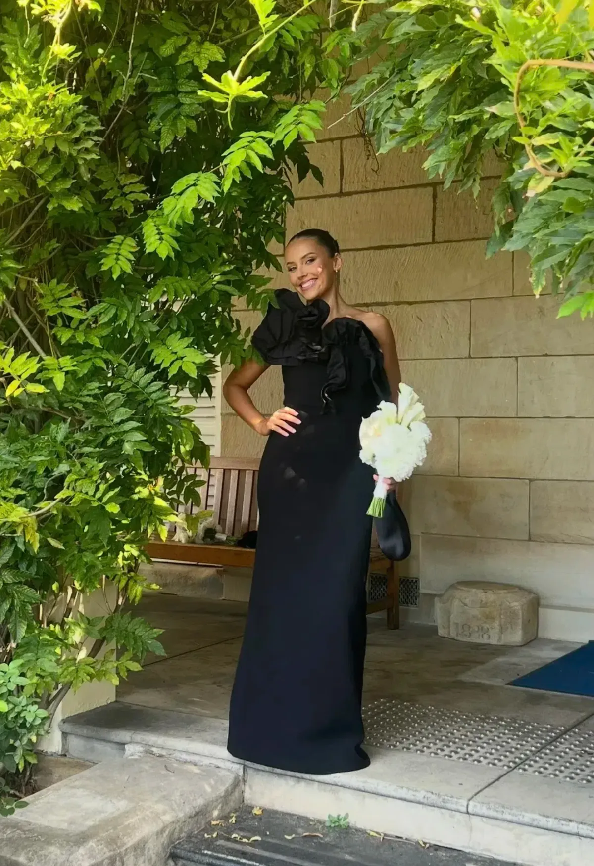 Rebecca Vallance one-shoulder black gown - Image 3