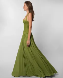 Fenity Gaia Dress Green Maxi for rent on The Volte - image 2