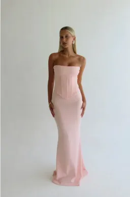 HNTR The Label Louie Gown in Baby Pink Size M/AU10 for rent on The Volte - image 1