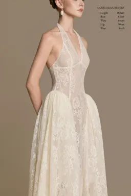 Ethereal Lace Halter Dress for rent on The Volte - image 2