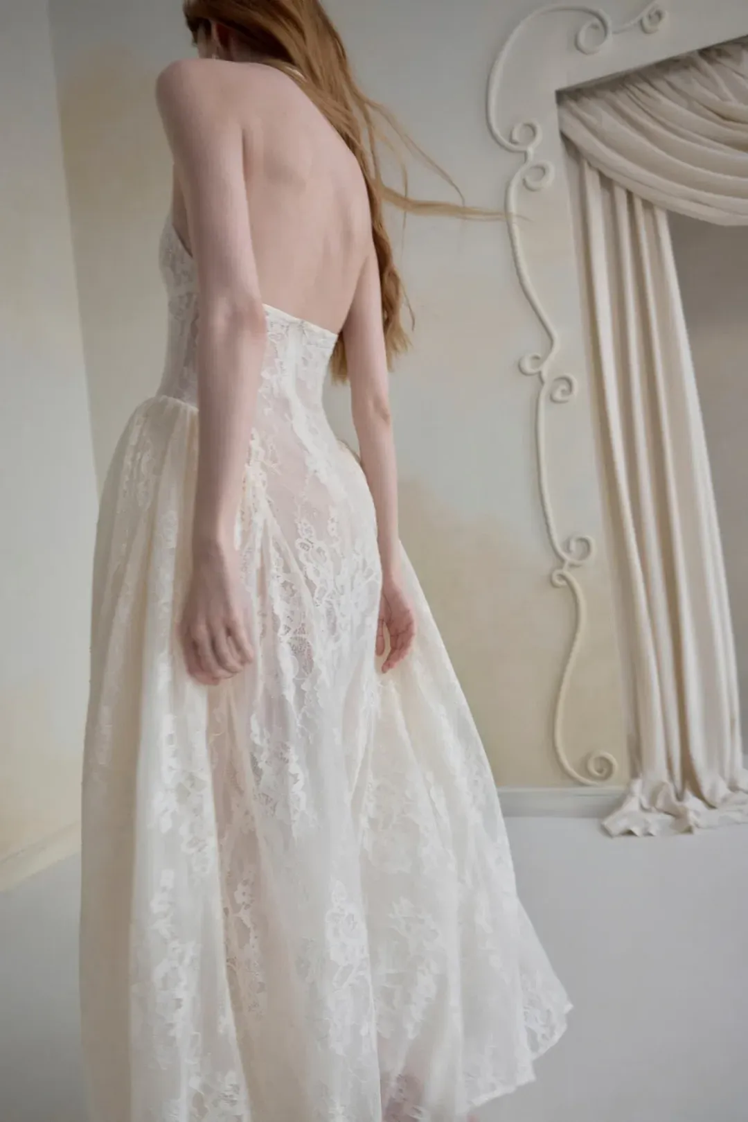 Ethereal Lace Halter Dress for rent on The Volte - main image
