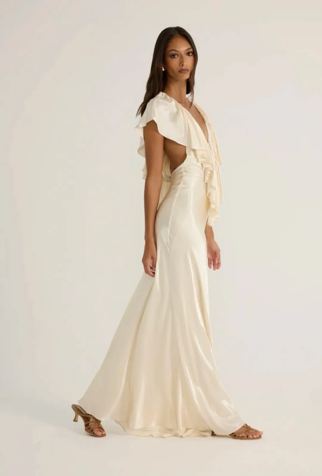 Clover Gown Satin Cream for rent on The Volte - main image