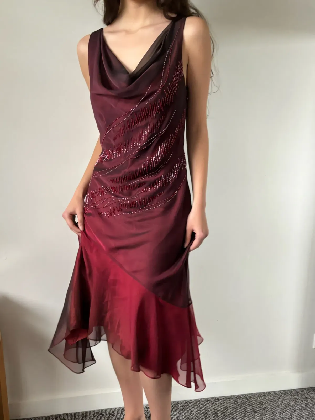 Vintage Anthea Crawford Ombré Beaded Gown - Image 1