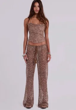Golden nude sparkly set for rent on The Volte - image 1