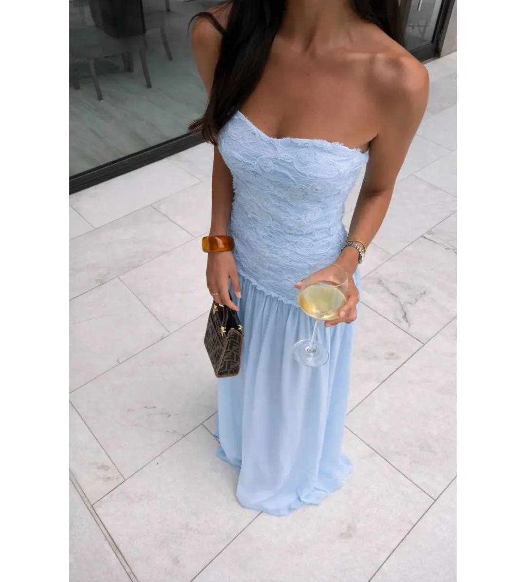 Jefre Sei Renata Maxi Dress in Bay Blu Size S/AU8 for rent on The Volte - main image