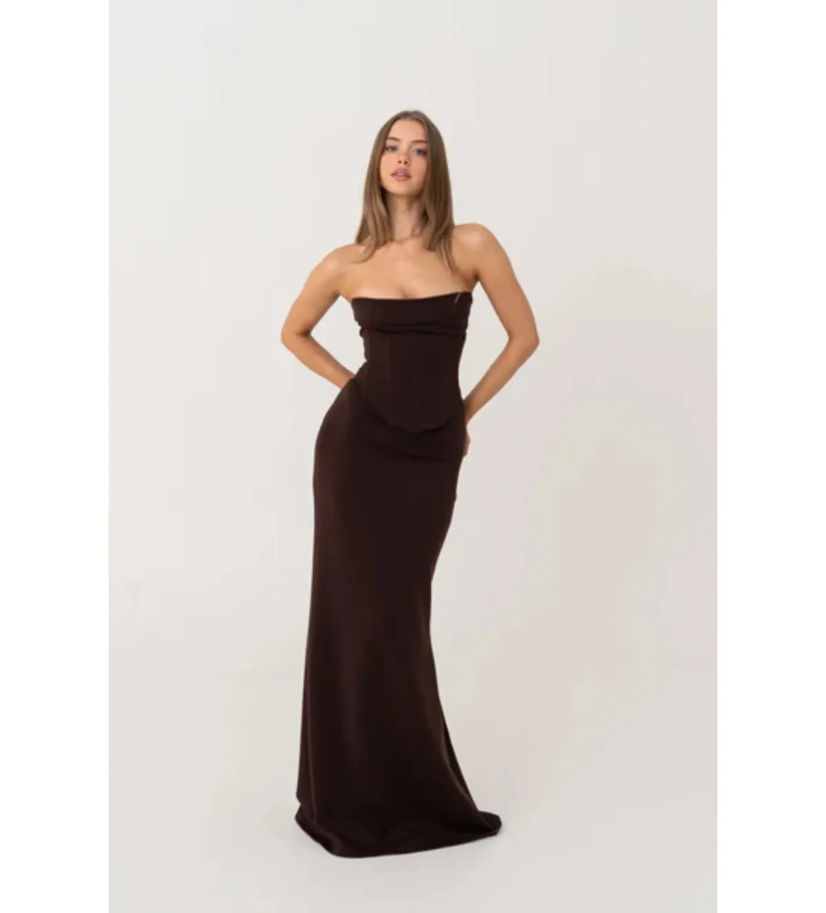 Hntr The Label Louie Gown in Brown Size AU10 - Image 1