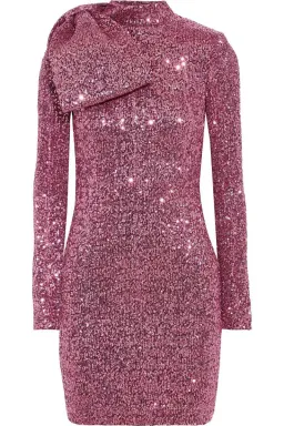 REBECCA VALLANCE MONA BOW EMBELLISHED SEQUIN MINI DRESS SIZE 10 for rent on The Volte - image 5