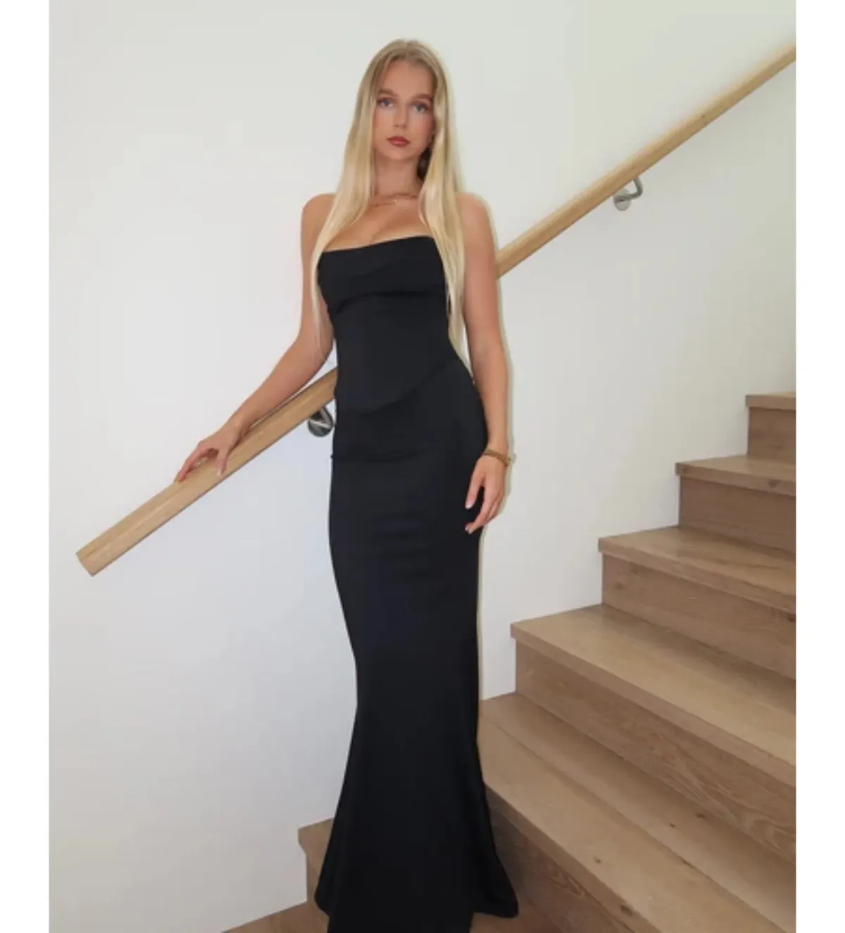 Hntr The Label Louie Gown in Noir Size S/AU8 - Image 1
