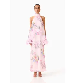 Elliatt Millie Tiered Gown in Pink Floral Size M/AU10 for rent on The Volte - image 1