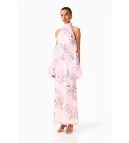 Elliatt Millie Tiered Gown in Pink Floral Size M/AU10 for rent on The Volte - image 2