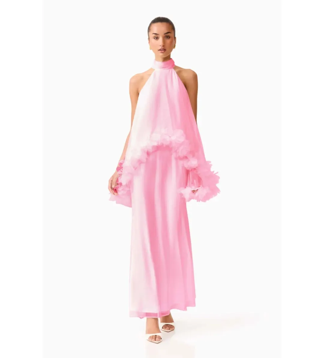 Elliatt Poppy Cape Gown in Pink Size M/AU10 for rent on The Volte - main image