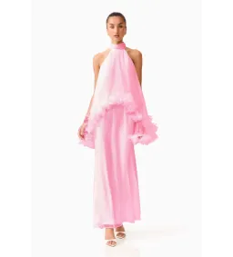 Elliatt Poppy Cape Gown in Pink Size M/AU10 for rent on The Volte - image 3