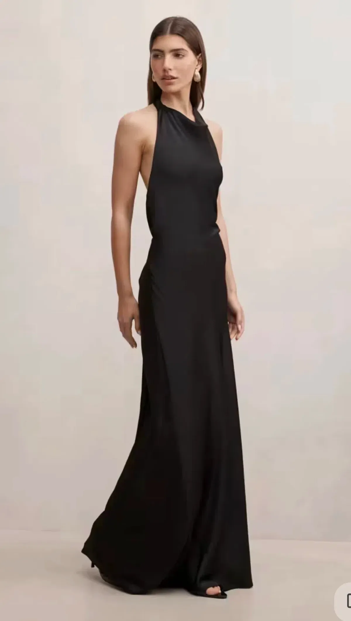 Forever New Drew Halter Back Tie Maxi Black AU 10 - Image 2