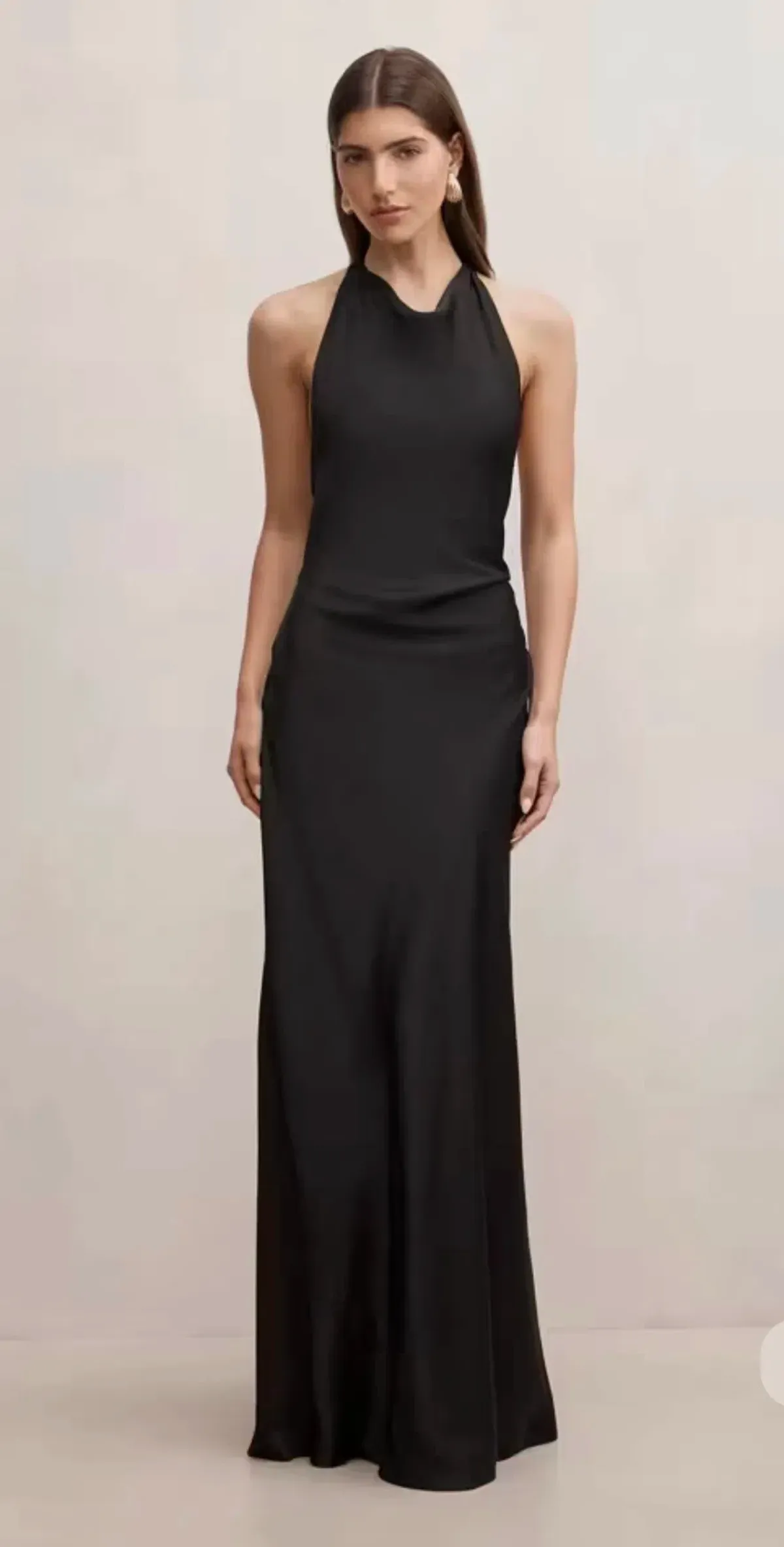 Forever New Drew Halter Back Tie Maxi Black AU 10 for rent on The Volte - main image
