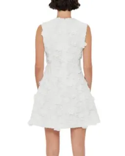 🌹Leo Lin Brianna V-Neck Embroidered Lace Mini Dress - Size 8 AU - White / Pink/ Floral 🌹 for rent on The Volte - image 4