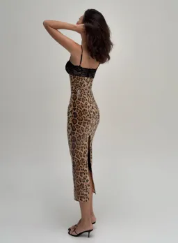 Malimarea Chui Sequin Midi Dress in Leopard Print Size M / AU 10 for rent on The Volte - image 3