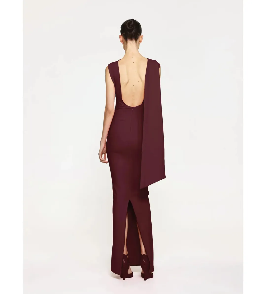 Effie Kats Audrey Gown in Wine Size XS/AU6 for rent on The Volte - main image