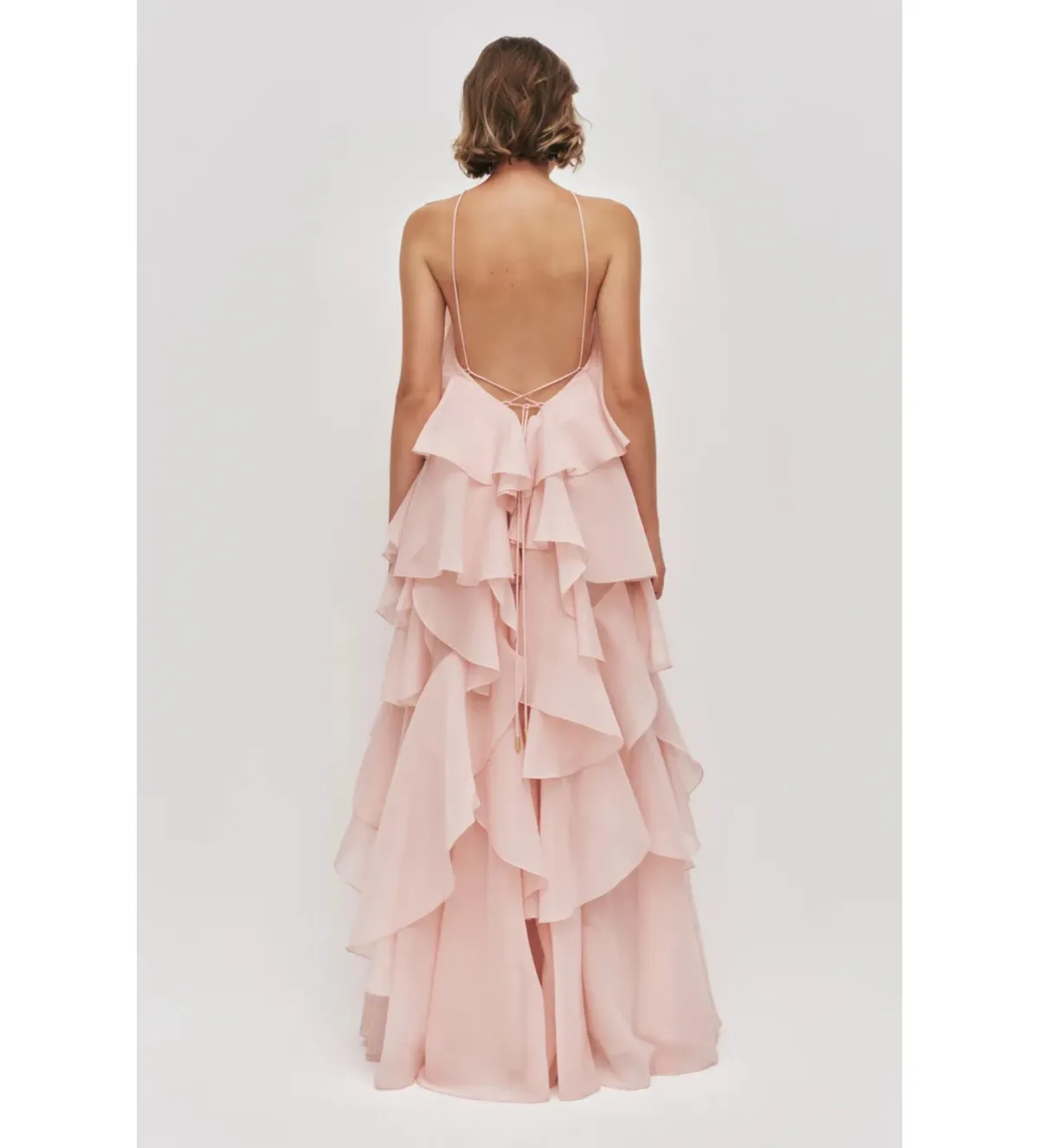 Aje Pandorea Layered Maxi Dress in Pastel Pink Size AU10 - Image 4
