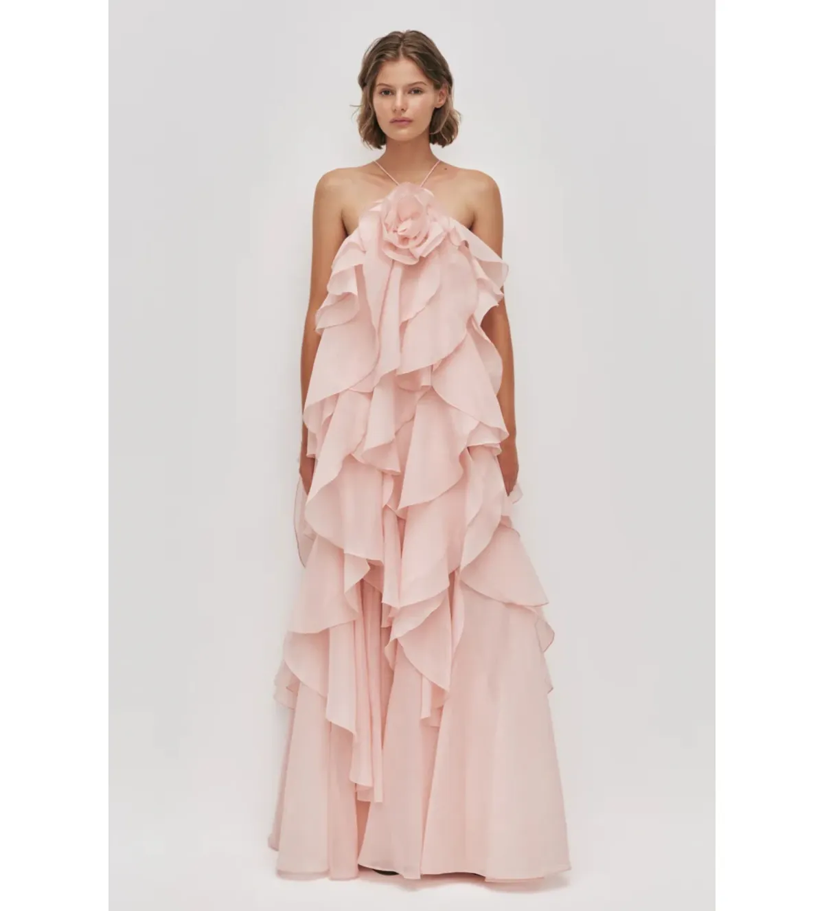 Aje Pandorea Layered Maxi Dress in Pastel Pink Size AU10 - Image 1