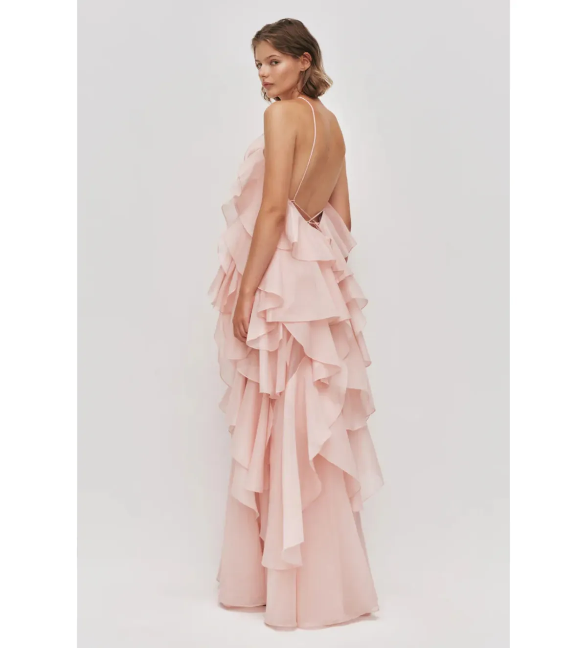 Aje Pandorea Layered Maxi Dress in Pastel Pink Size AU10 - Image 3