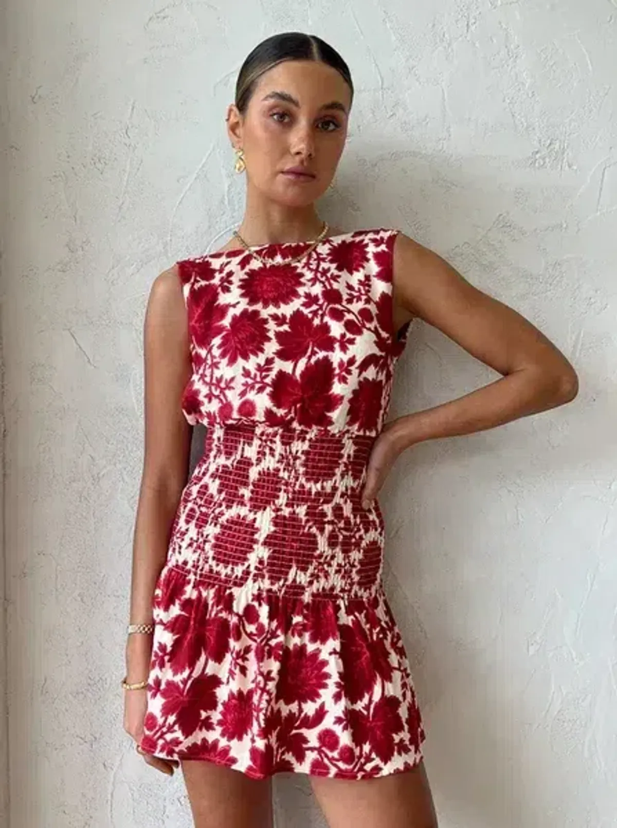 Sir the Label Cinta Open Back Dress Valentina Floral Red Size 3 / AU 12 - Image 2