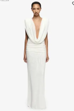 ARIANA COWL NECK MAXI IVORY SIZE 10 for rent on The Volte - image 1