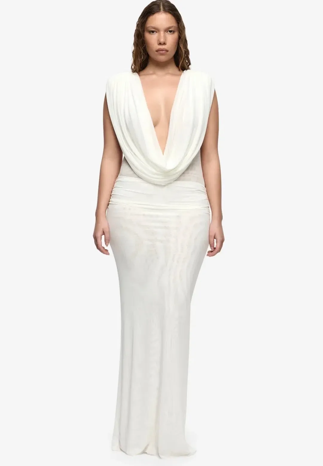 ARIANA COWL NECK MAXI IVORY SIZE 10 for rent on The Volte - main image